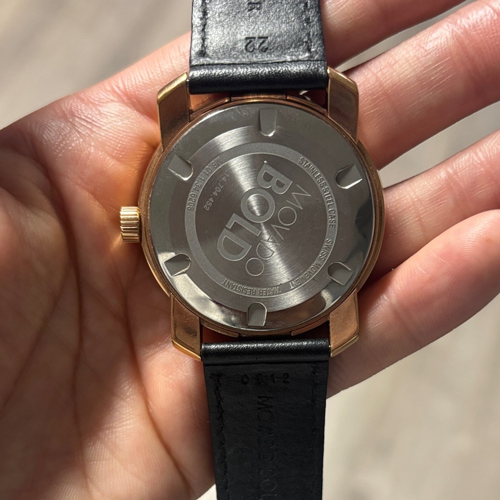 Movado Bold Black and Gold Timepiece - Picture 2 of 8